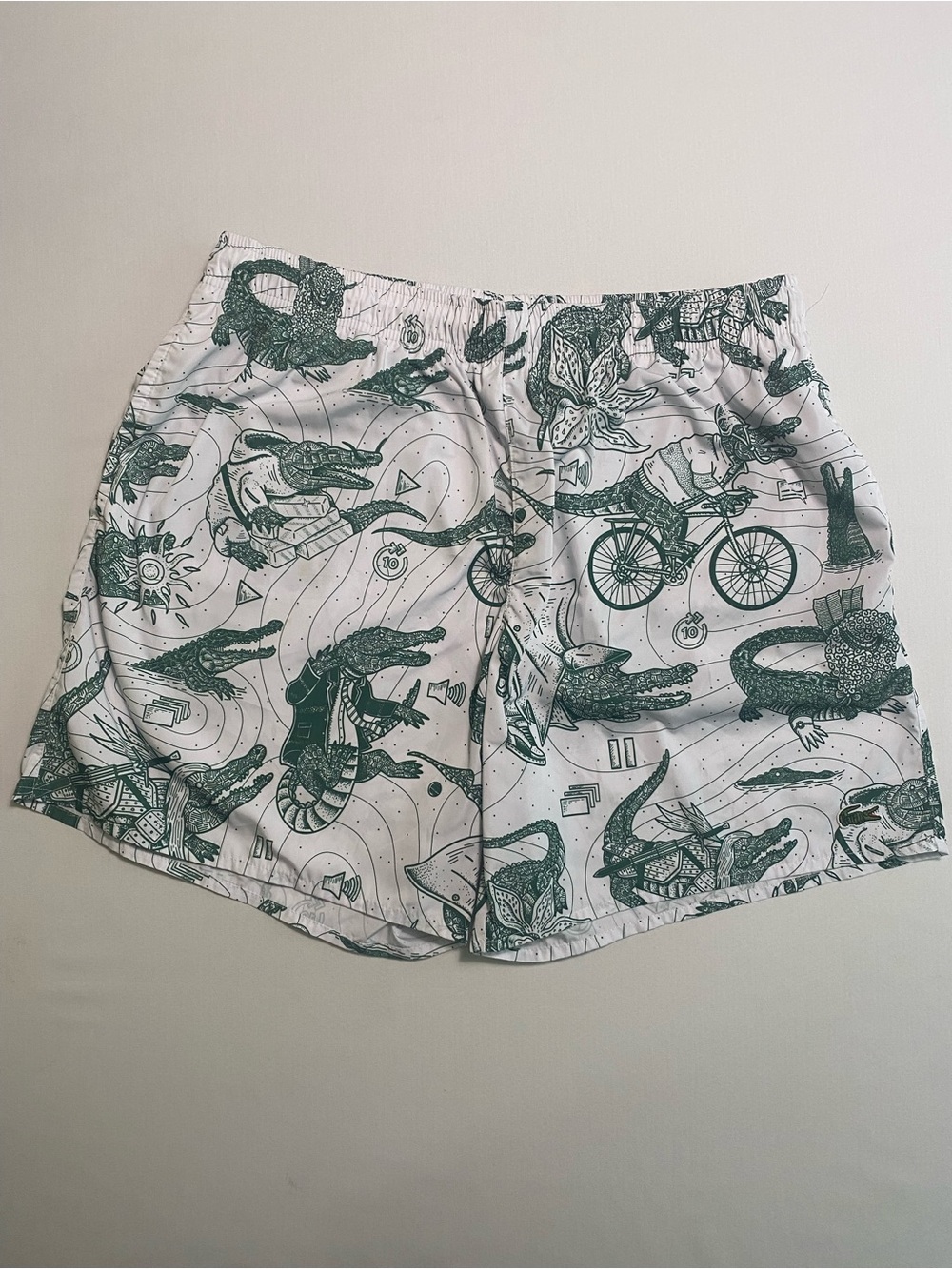 Lacoste Netflix Mix Swim Trunks Men L Cali Surf Beach Stretch Shorts